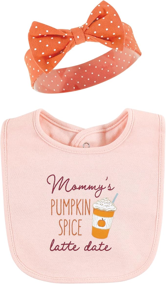 Hudson Baby Unisex BabyCotton Bib and Headband or Caps Set