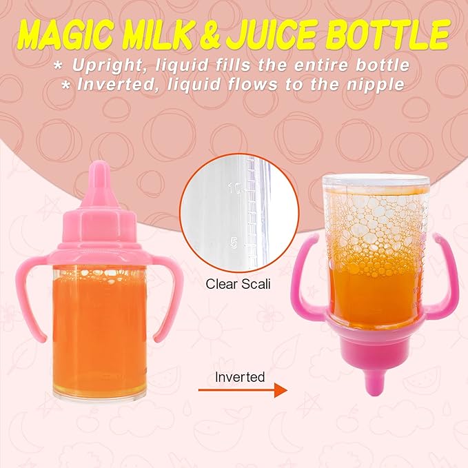 Doll Bottle Set, Baby Doll Disappearing Magic Bottles - 3.4 3.4 in