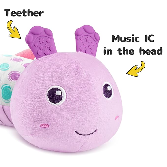 Infant Baby Musical Multi-Sensory Caterpillar, Stuffed Animal Activity Soft Toys 0-3-6-12 Months