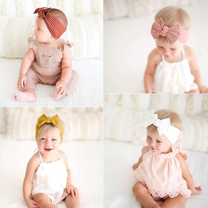 Niceye Handmade Baby Headbands Stretchy Nylon Headband with Bows 12