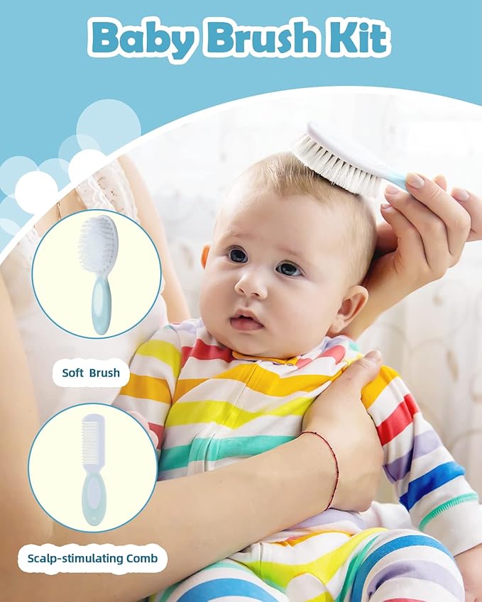Baby Grooming and Health Kit, Lictin 15 in 1 Safety Care Set, Newborn Nursery Health Care Set with Hair Brush,Comb,Nail Clippers and More for Newborn Infant Toddlers Baby Boys Girls