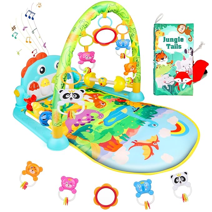 Baby Gyms Play Mats, Baby Play Gym Floor Play Mat 0-3-6-12 Months