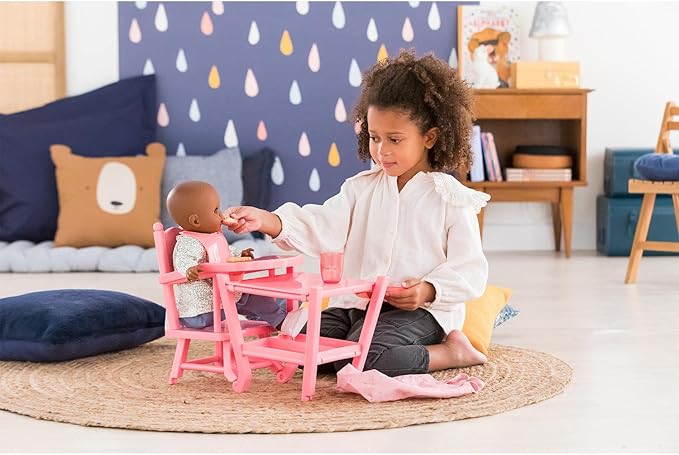 Corolle Baby Doll High Chair - 2-in-1 Design fits 14" 17" Baby