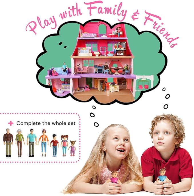 Beverly Hills Sweet Li'l Family Dollhouse People Action Figures Set