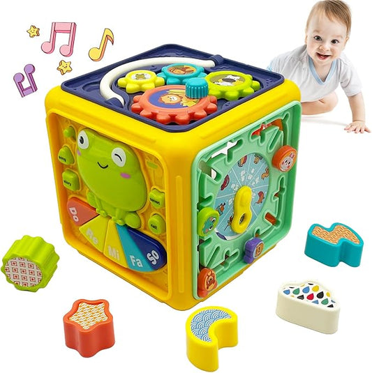 0-3 Year Old boy and Girl Music Baby Toys, Frog Music Learning Rubik's Cube 1-3 Children's