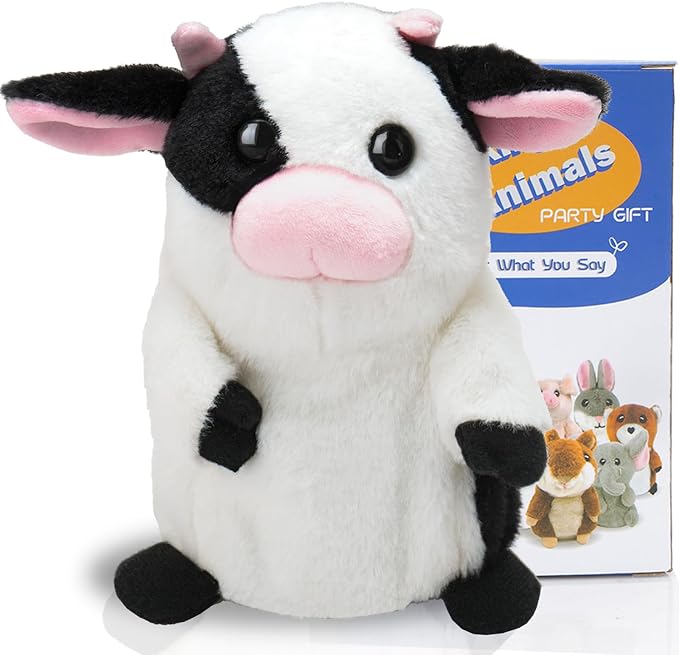 HOMILY Talking Milk Cow, Repeats What You Say Plush Animal Toy Electronic Hamster Mouse for Boys