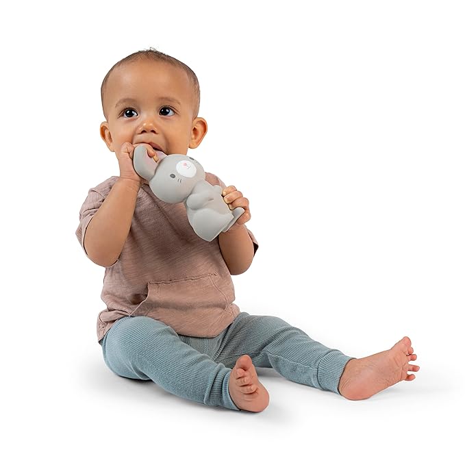 Ingenuity Sylvi Natural Rubber Teether 5.75" Toy, BPA Free 3+ Months,