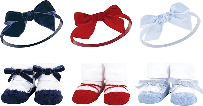Hudson Baby Girl's Headband and Socks Giftset