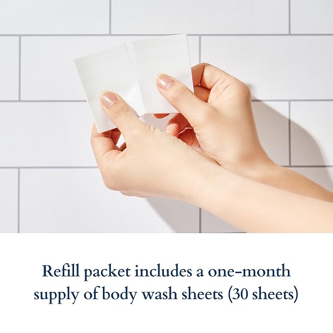 Body Wash Sheets 1 Month Refill, Zero Waste 30 Sheets 60 washes)