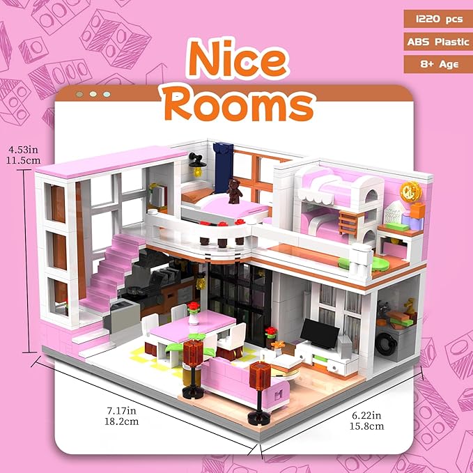 Friends House Building Block Set, Nice Rooms Small Brick Model 8+ 1220