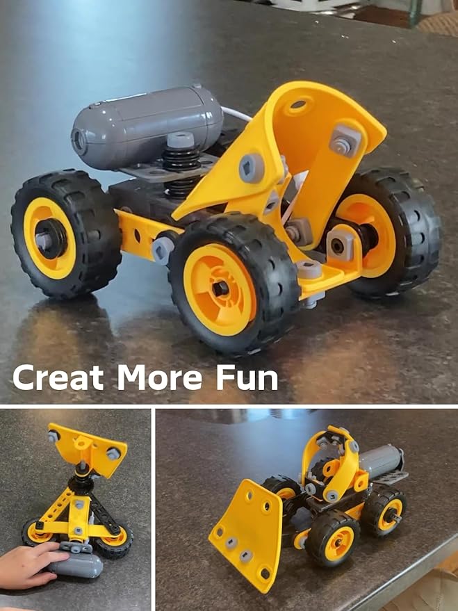 STEM Toys for 5 6 7 8+ Year Old Boy,10 in 1 Electric Building Toys for Kids Ages 4-8 5-7 6-8, Educational Construction Science Kit for Boys 4-6 8-10, Creative Activities Birthday Valentine Idea Gift