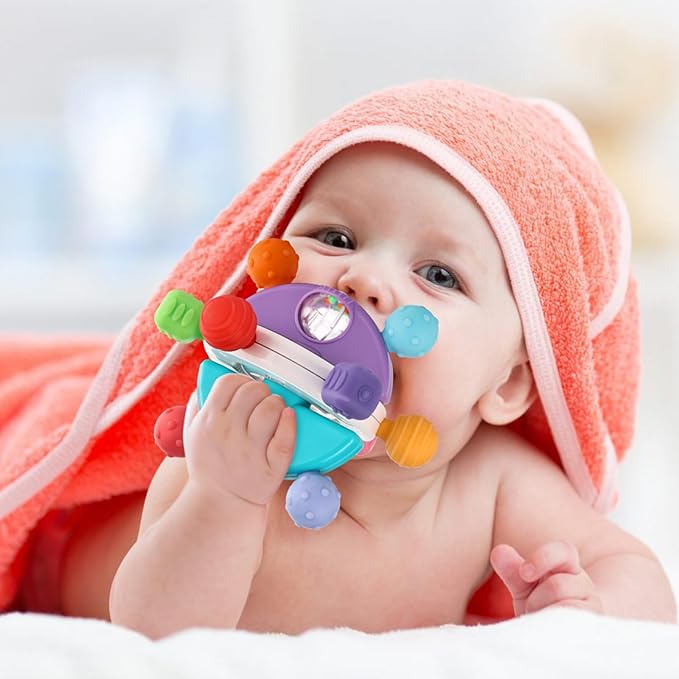 Baby Teething Toys, Montessori Sensory Teether Toy for Babies 0 3 6 9 12 18 Months 1 Year Old