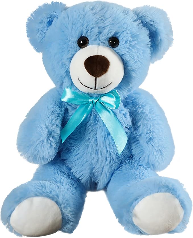 Teddy Bear Plush Cute Stuffed Animal Toys Pillow Bear Doll (13.7In/35CM, Blue)