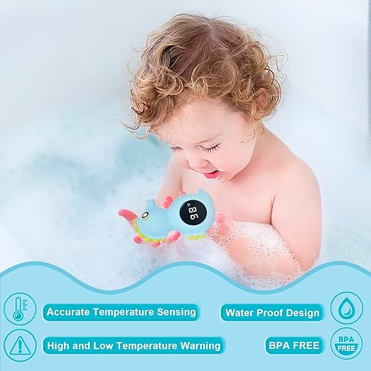 Baby Bath Thermometer Safety, Auto ON/Off Waterproof Bathtub Thermometer