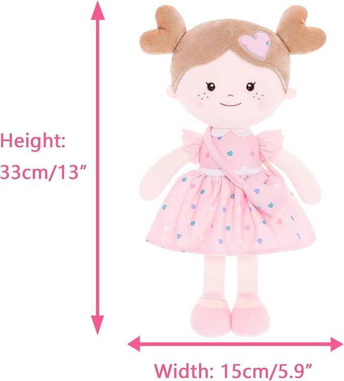 Onetoo First Baby Doll Plush Rag Doll Soft Baby Doll 14"