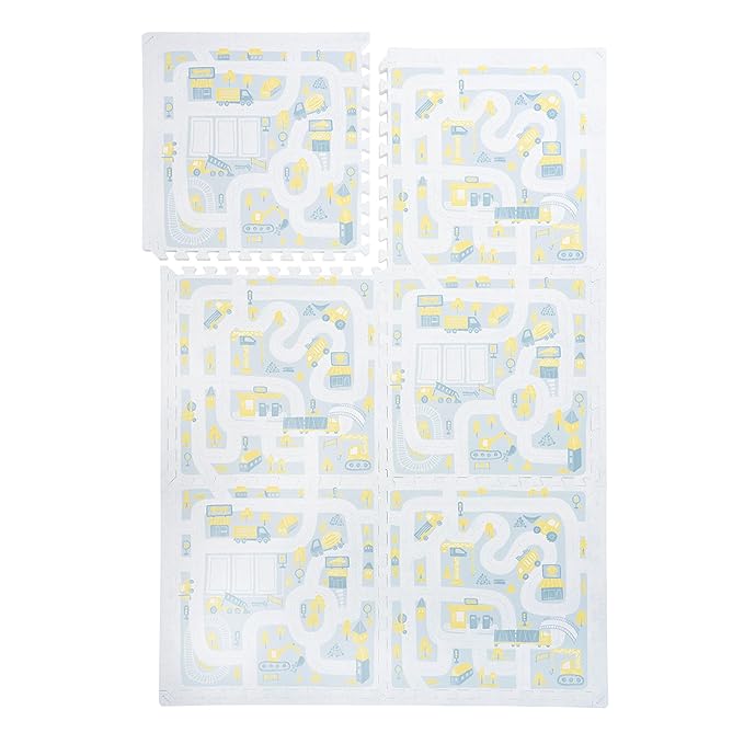 Super 1 Inch Thick Premium Quality Exercise & Baby Foam Play Mats - Expandable Large Non-Toxic Odorless Floor Mat 6 Tiles 6x4ft -Peel-Resistant