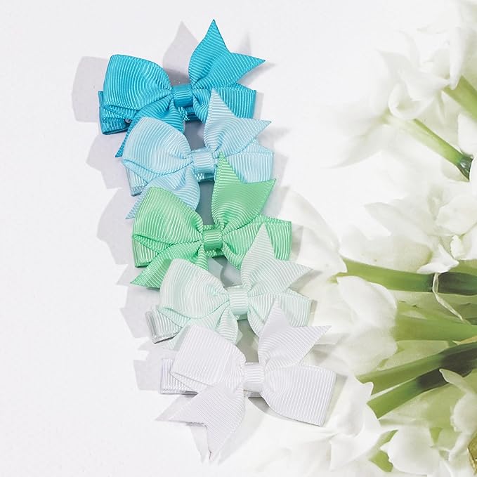 CLLOT Hair Clips, 20Pcs Tiny 2" Baby Hair Bows Fully