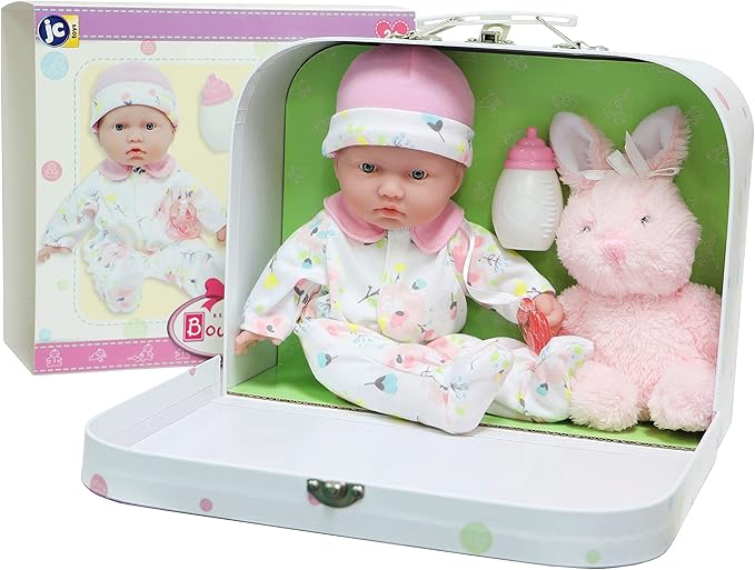 JC Toys - La Baby Travel Case Gift Set| Caucasian 11-inch Small Soft Body Baby Doll 12 Months