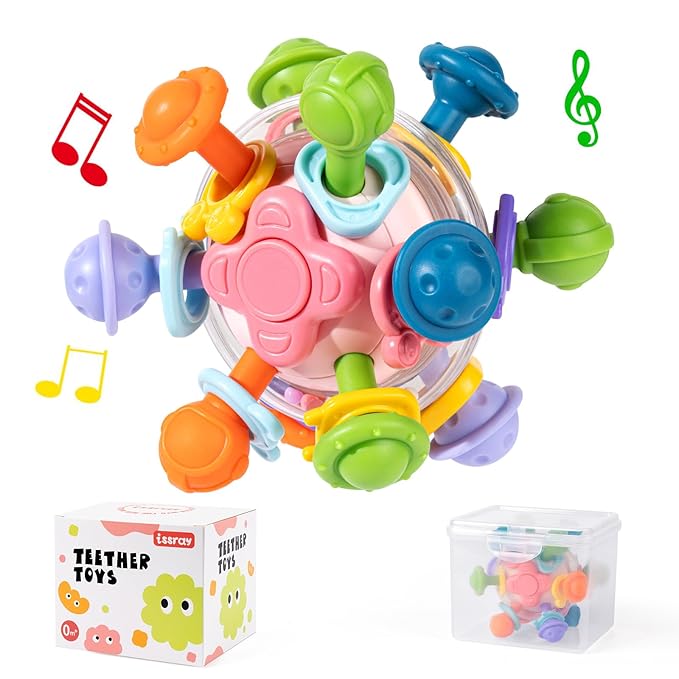 Baby Montessori Sensory Toys, Food Grade Teething Toys for Babies 0 3 6 9 12 18 Months