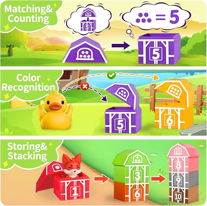 Oriate Learning Toys for 1,2 3 Year 20Pcs Farm 12+ Months