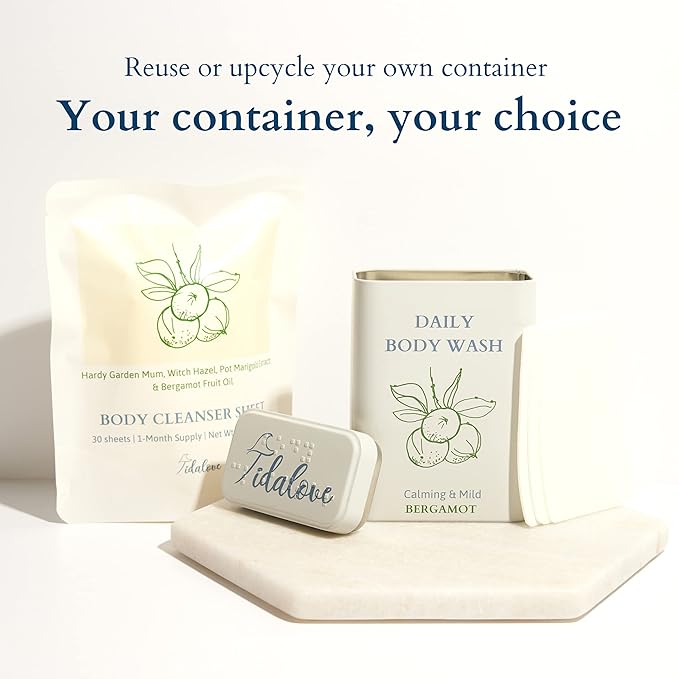 Body Wash Sheets 1 Month Refill, Zero Waste 30 Sheets 60 washes)