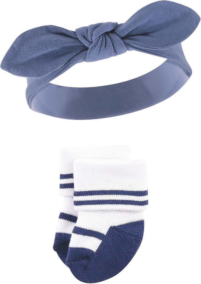 Hudson Baby baby-girls Headband and Socks Set