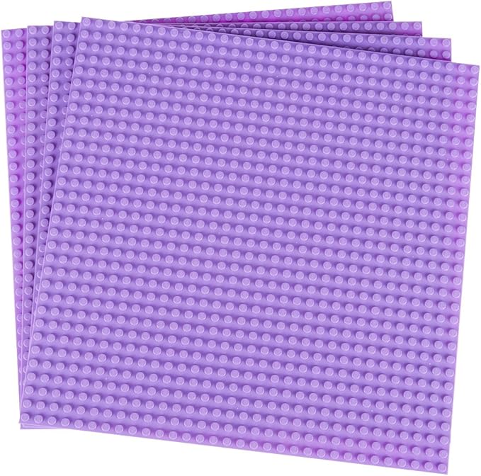 Strictly Briks 4 Pack Classic Stackable Baseplates 10x10 in, Building Bricks Plates with 32 x 32 Studs 100% Compatible 4 Plates 30 Stackers,