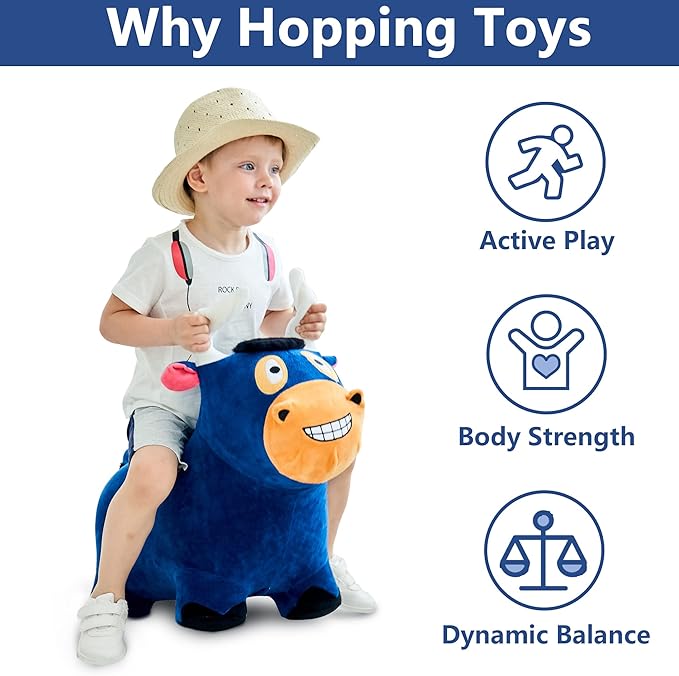 iPlay, iLearn Bouncy Pals Bull Hopper Toy 18 24 2 3 4 Year