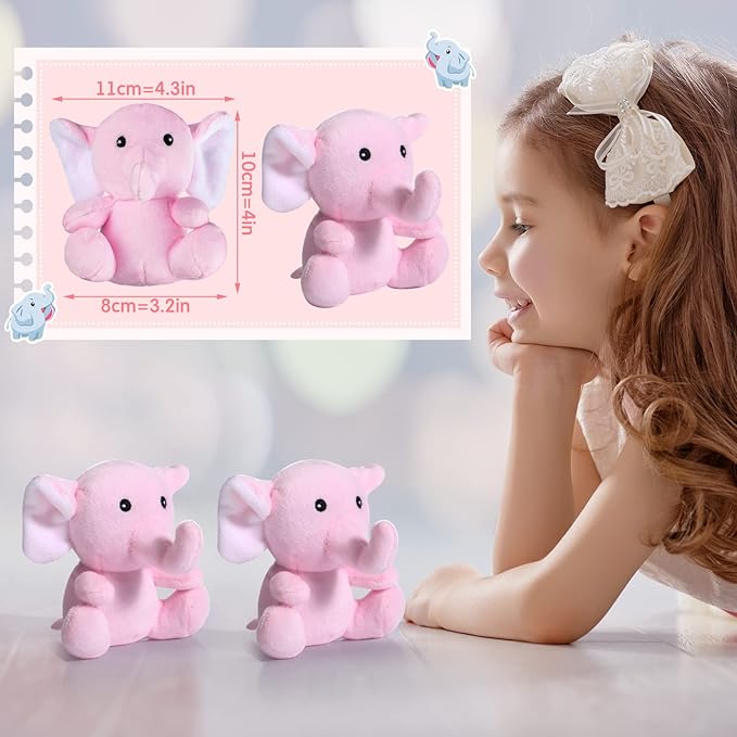 HyDren 8 Pcs Plush Mini Elephant Stuffed Animal Toys 4