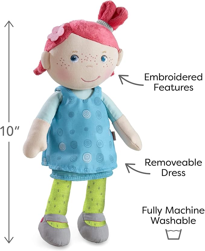 HABA Snug Up Philine - 10" Soft Doll, Machine Washable - Perfect Snuggly First Soft Baby Doll and Toddler Baby Doll for 18 Months and Up