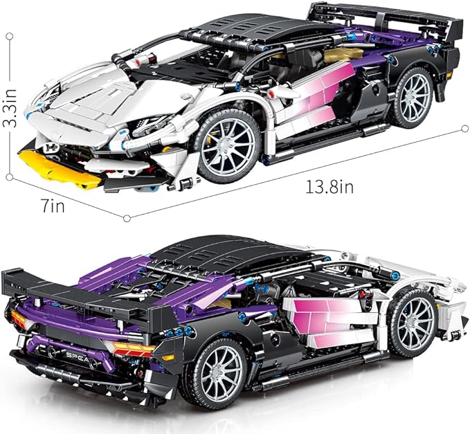 Mesiondy Building Blocks Toys Adults Kits, 1:14 MOC Building Set Sports Raceing Car Model for Boys Age 12-16 8-14,(1337 Pieces)
