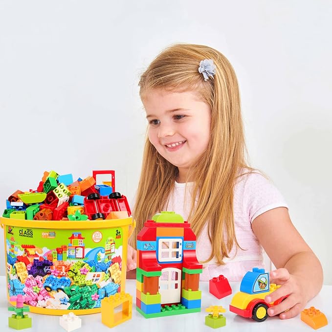 Large Building Blocks Set, 94 Pcs Classic Big Blocks STEM Toy Bricks 3,4,5,6,7,8+
