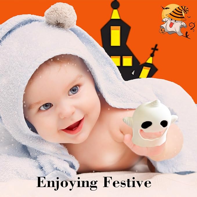 Halloween teethers for Baby, Cute Cartoon Baby Teething Toy 3-6 Months 6-12 Months