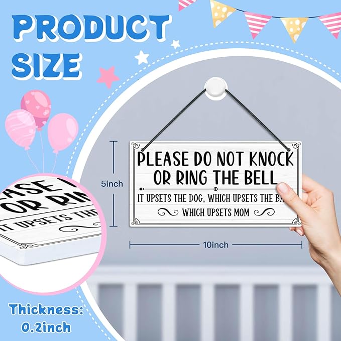 Putuo Decor Do Not Ring Doorbell Sign Baby Sleeping