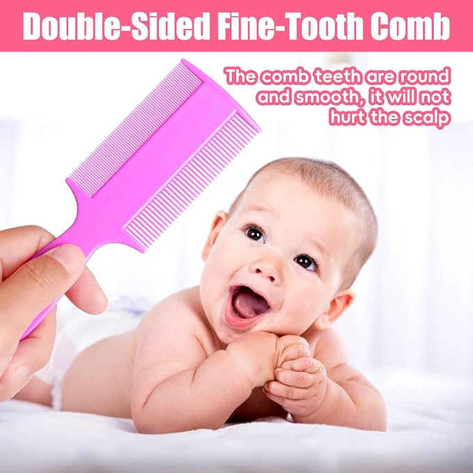 Cradle Cap Brush for Babies, 5Pcs Cradle Cap Treatment Set with Soft Bristle Brushes Silicone Scrubber Long Comb for Newborn Bathing Essentials Baby Brush and Comb Set (Pink)