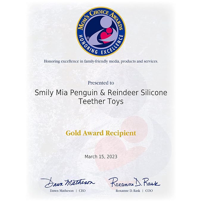 Smily Mia Penguin and Reindeer 2Pack Baby Teething Toys Gift 0-18Months Babies