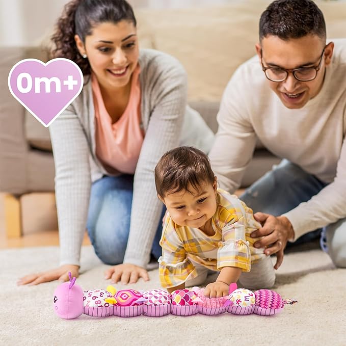 Infant Baby Musical Stuffed Animal Activity Soft Toys with Multi-Sensory Crinkle, Rattle and Textures 0-3-6-12 Months