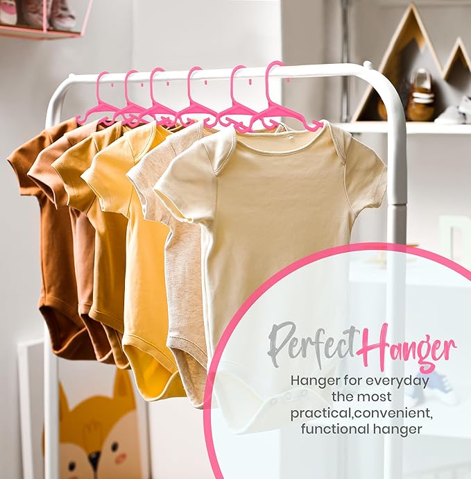 Utopia Home 160 Pack Kids Hangers - 11.5 Inch Plastic Baby Hangers for Closet - Childrens Hangers for Clothes & Infant Hangers for Closet - Ideal for Everyday Standard Use (Pink)