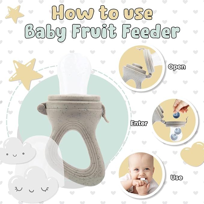 Avee & Co Silicone Teething Pacifier and Fresh Fruit Feeder, Baby Pacifier for Teething