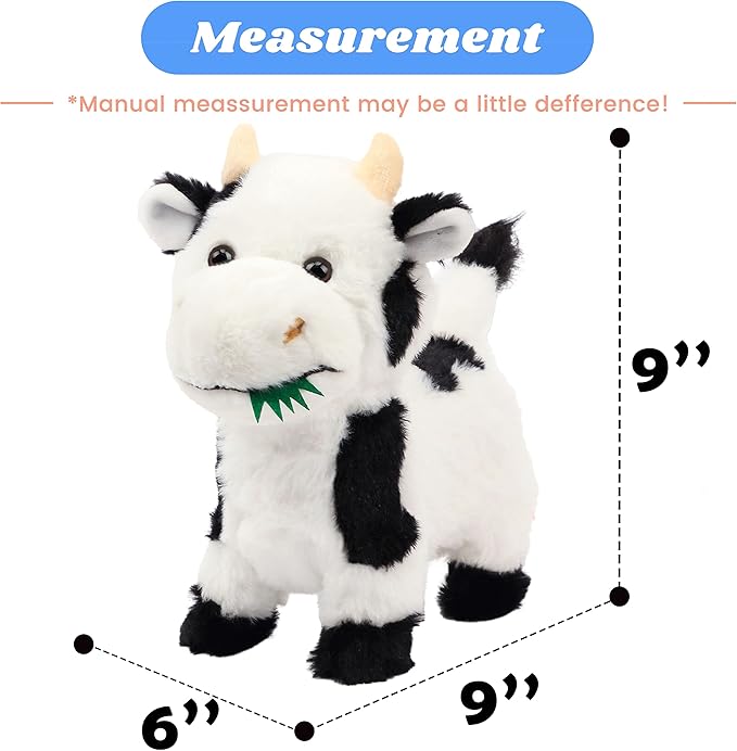 Hopearl Walking Cow Interactive Electronic Pet Singing Toy Remote Control 9''