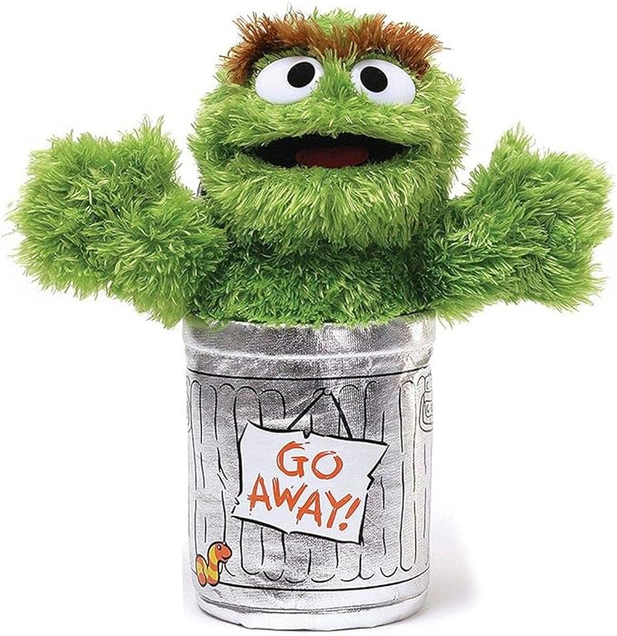 GUND Sesame Street Official Oscar The Grouch Muppet Plush, Premium Plush Toy for Ages 1 & Up, Green/Silver, 10”
