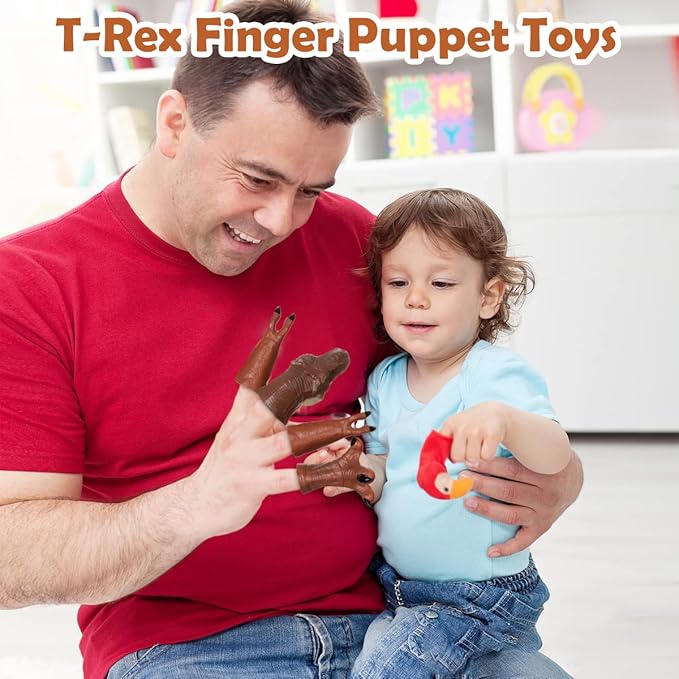 HugOutdoor New T-Rex Dinosaur Finger Puppet Toy Cosplay Novelty Christmas