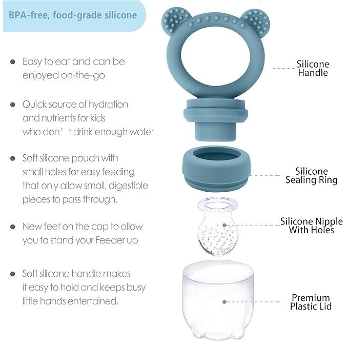 Baby Food Feeder Pacifier with Breast Milk Popsicle Teether-Silicone Forage