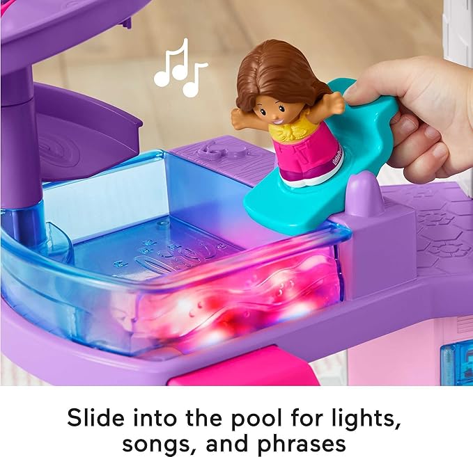 Fisher-Price Little People Barbie Toddler Toy Little DreamHouse Playset with Music Lights & Figures for Pretend Play Kids Ages 18+ Months