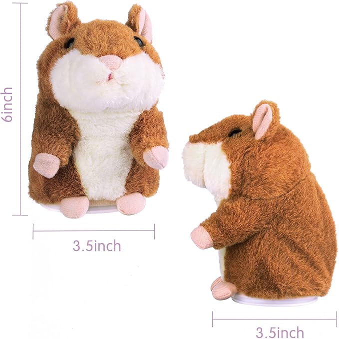 HOMILY Talking Hamster, Repeats What You Say Plush Animal Toy Electronic Hamster Mouse for Boys