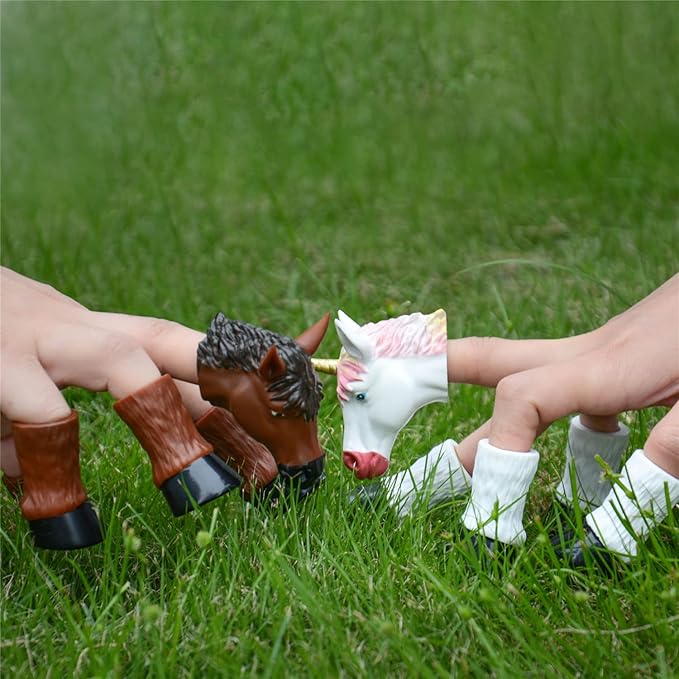 HugOutdoor Horse & Unicorn Finger Puppet Toy Cosplay Novelty Christmas