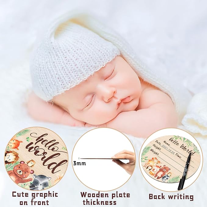 R HORSE Baby Birth Announcement Sign with Marker Pen Double-sided