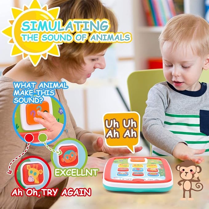 Infant Toys Baby Tablet Toys, Baby Toys 12-18 Months Musical Toys for Toddlers 1-3 1 2 3 Year