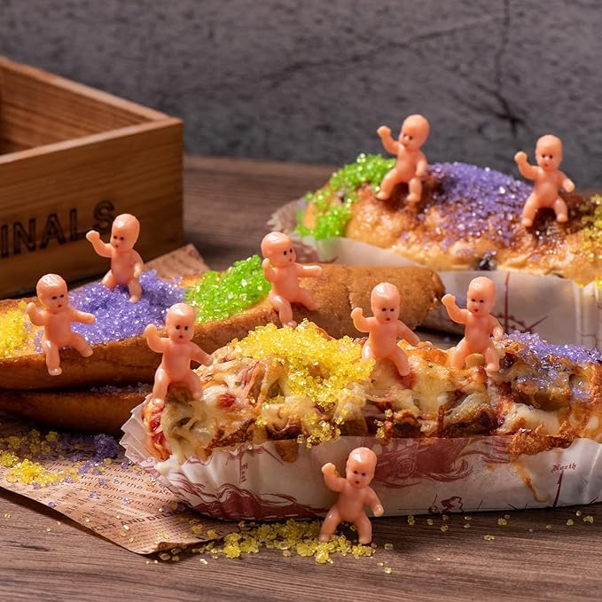 1.2" King Cake Babies Mini Plastic Babies for Baby Shower