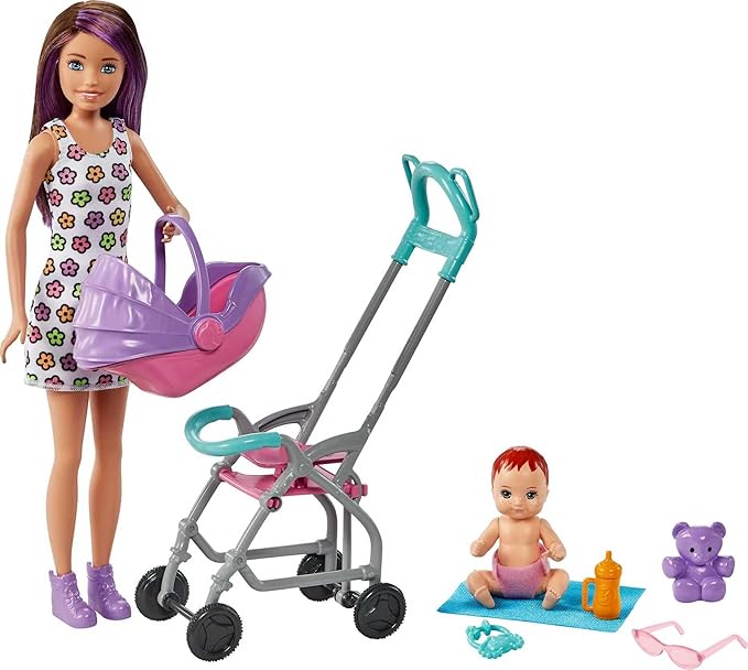Barbie Skipper Babysitters Inc Playset with Doll, Stroller 5 Accessories,